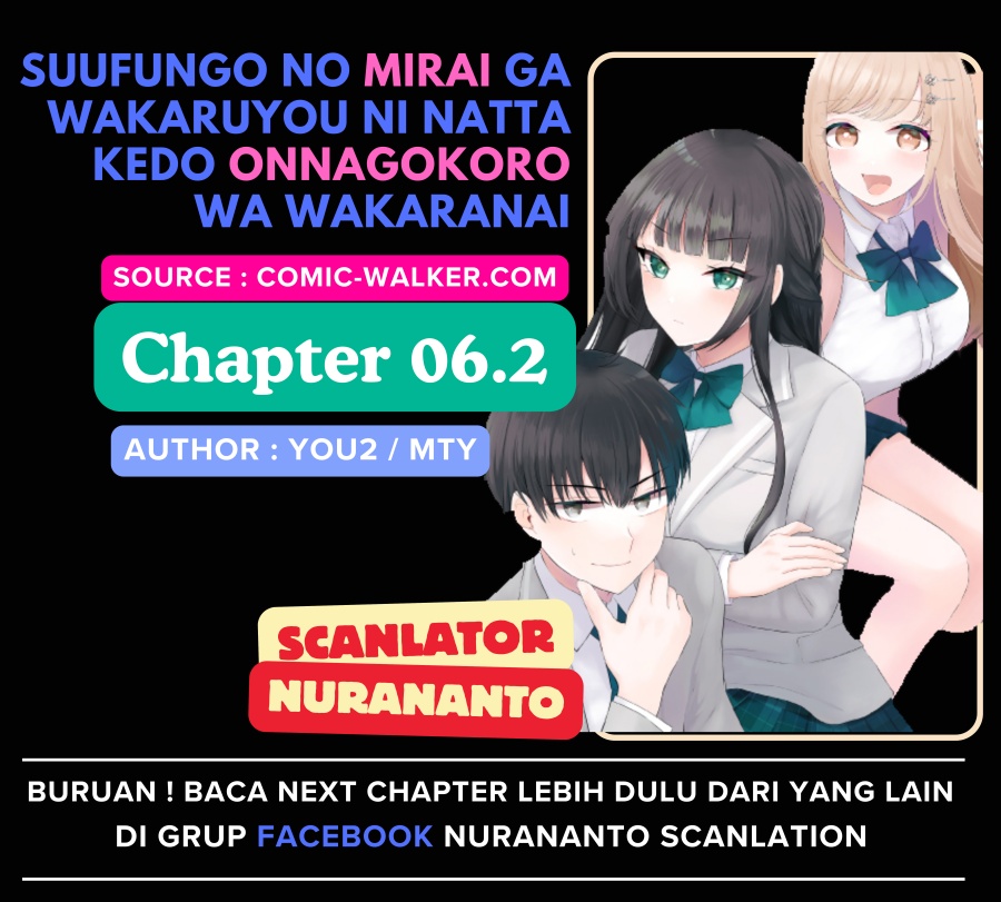 Baca Komik Suufungo no Mirai ga Wakaru You ni Natta Kedo, Onnagokoro wa Wakaranai Chapter 6.2 Gambar 1