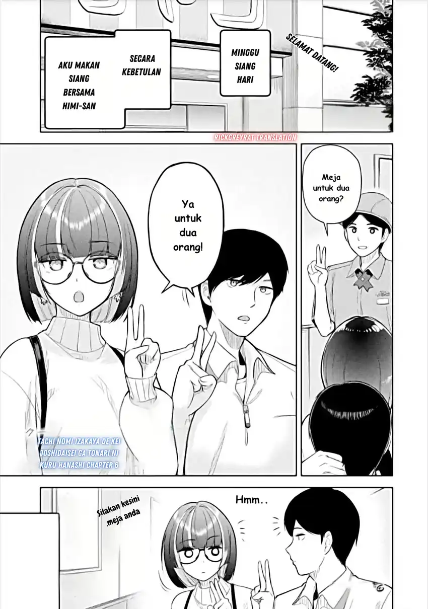 Manga Tachi Nomi Izakaya De Kei Joshidaisei Ga Tonari Ni Kuru Hanashi Chapter 6 gambar 2
