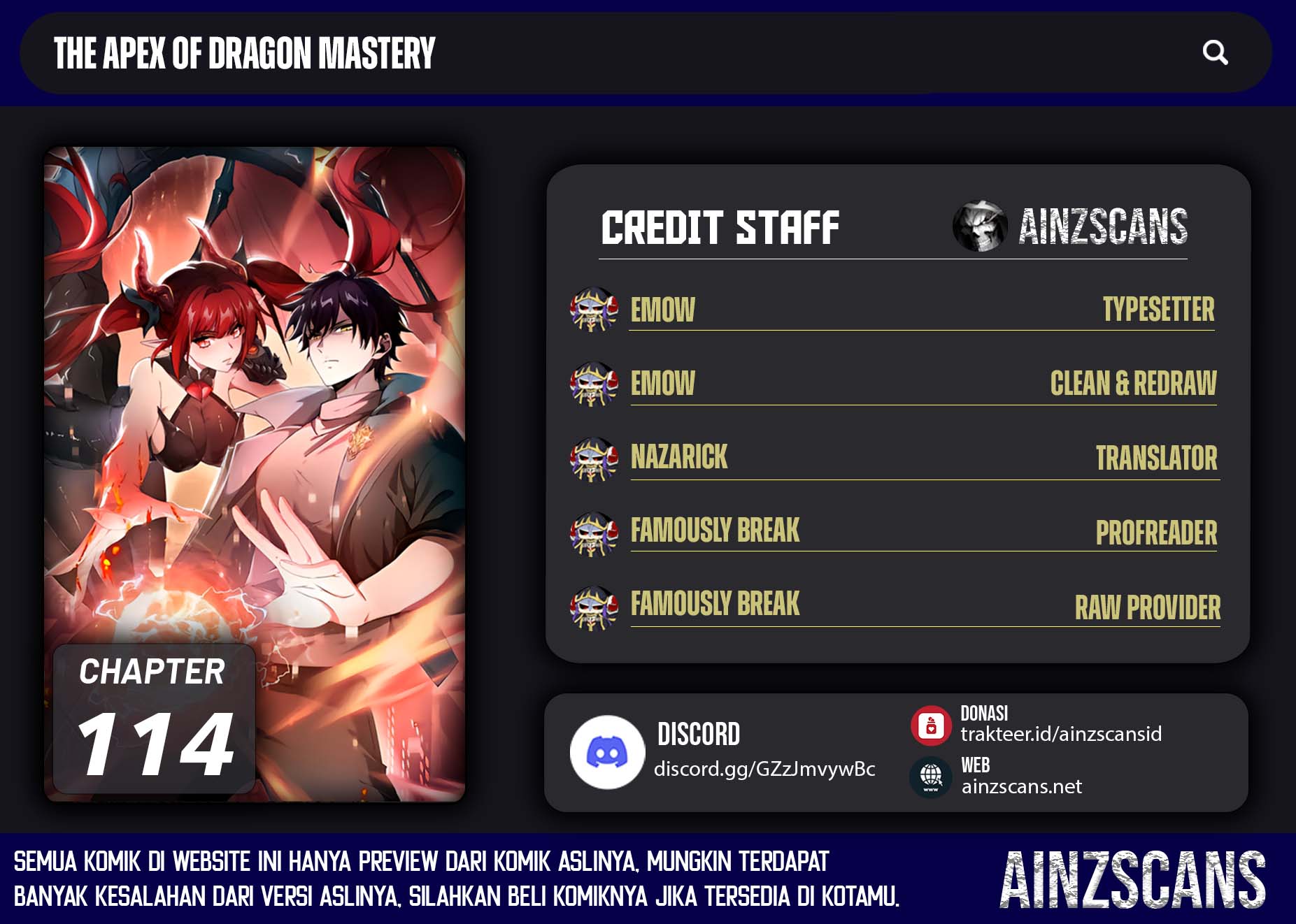 Baca Komik The Apex of Dragon Mastery Chapter 114 Gambar 1