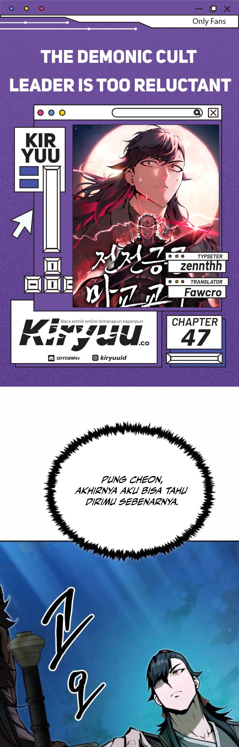 Baca Komik The Demonic Cult Leader Is Too Reluctant Chapter 47 Gambar 1