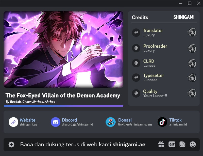 Baca Komik The Fox-Eyed Villain Of The Demon Academy Chapter 25 Gambar 1