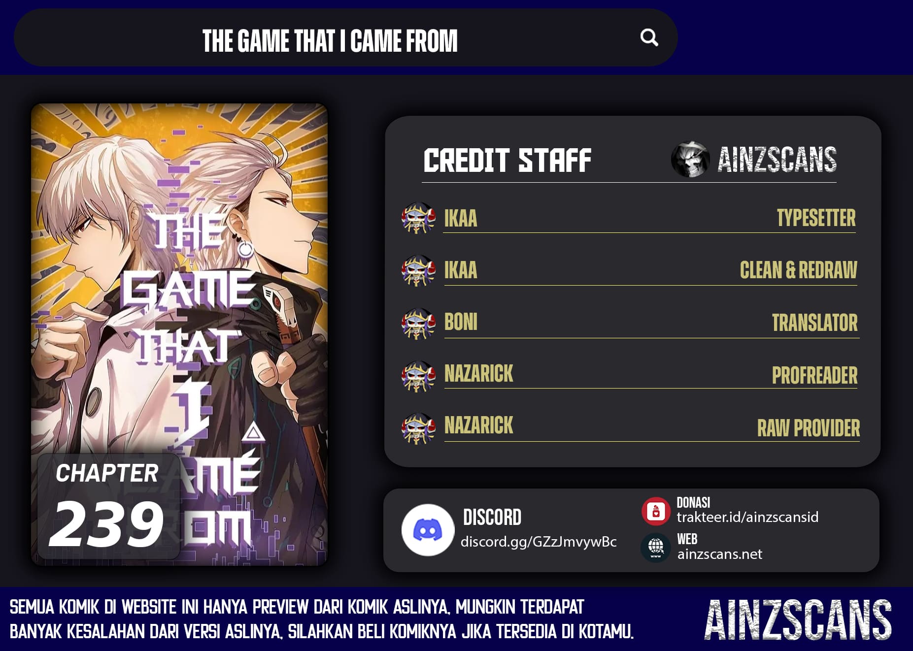 Baca Komik The Game That I Came From Chapter 239 Gambar 1