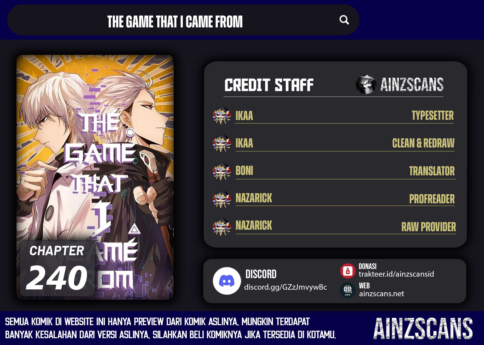 Baca Komik The Game That I Came From Chapter 240 Gambar 1