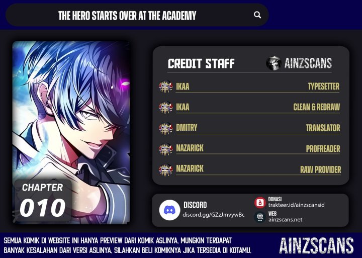 Baca Komik The Hero Starts Over at the Academy Chapter 10 Gambar 1