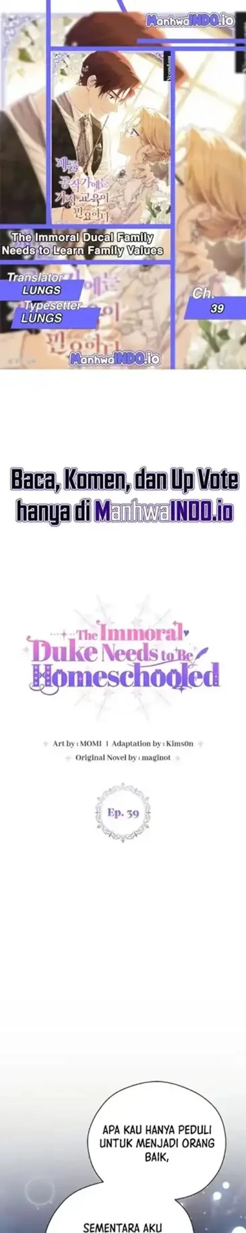 Komik The Immoral Duke Needs to Be Homeschooled Chapter 39 gambar 1