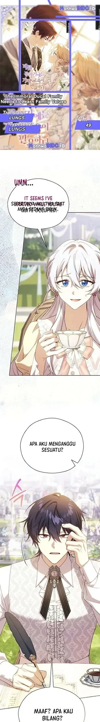 Komik The Immoral Duke Needs to Be Homeschooled Chapter 49 gambar 1