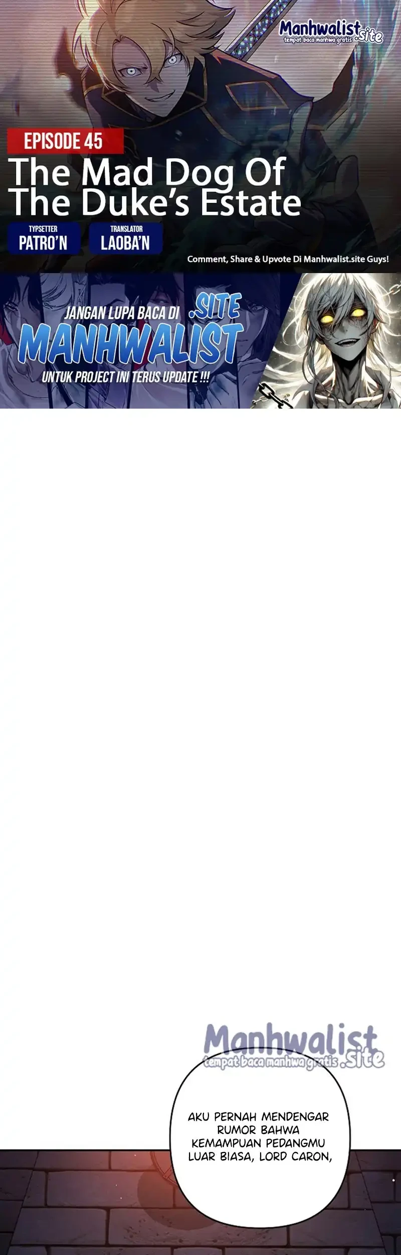 Komik The Mad Dog Of The Duke’s Estate Chapter 45 gambar 1