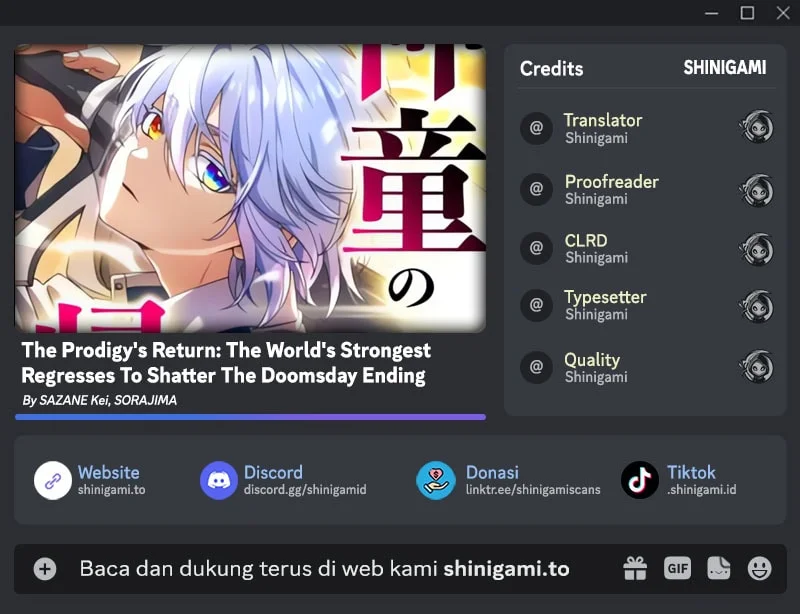 Komik The Prodigy's Return: The World's Strongest Regresses To Shatter The Doomsday Ending Chapter 0.1 gambar 1