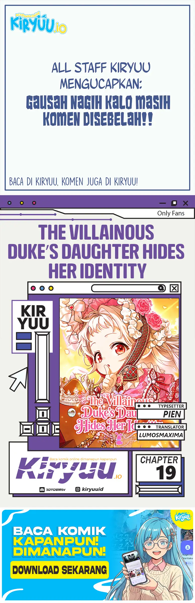 Komik The Villainous Duke’s Daughter Hides Her Identity Chapter 19 gambar 1