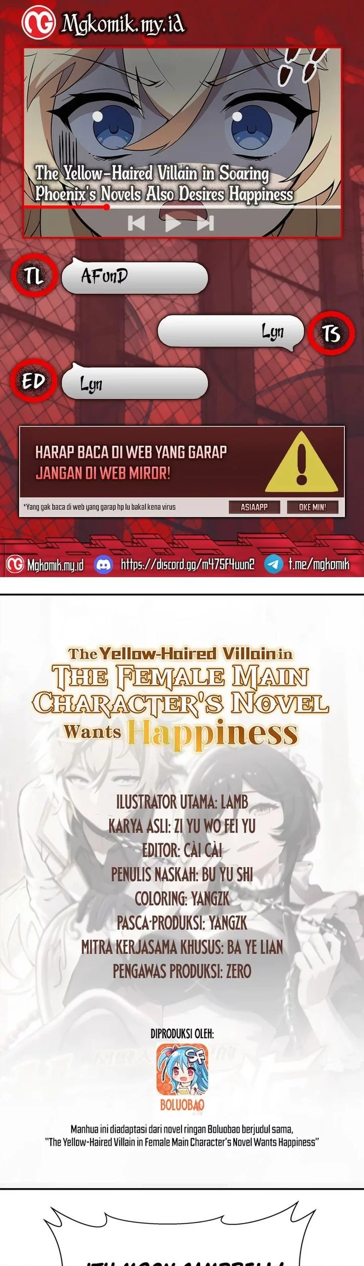 Baca Komik The Yellow-haired Villain in Female Main Character’s Novel wants Happiness Chapter 41 Gambar 1
