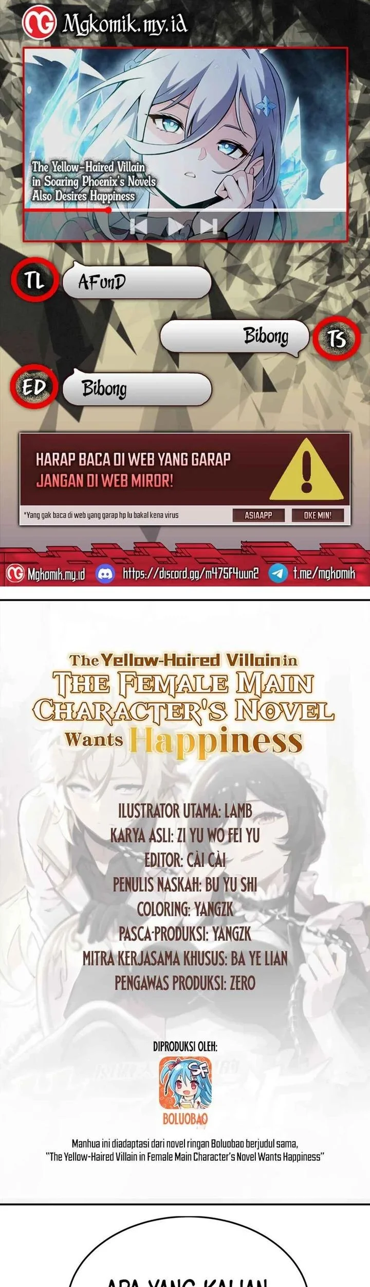 Komik The Yellow-haired Villain in Female Main Character’s Novel wants Happiness Chapter 51 gambar nomor 1
