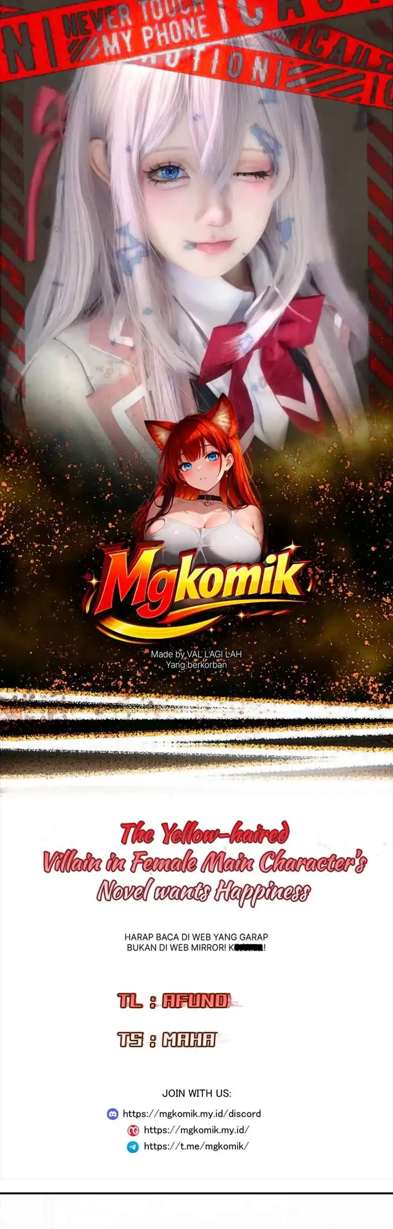 Komik The Yellow-haired Villain in Female Main Character’s Novel wants Happiness Chapter 62 gambar 1