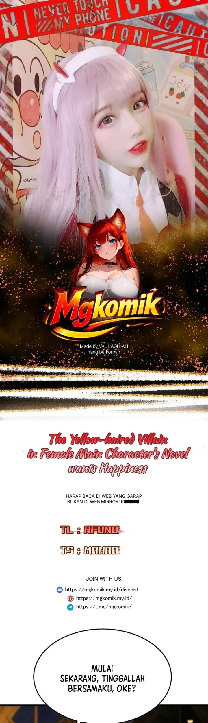 Komik The Yellow-haired Villain in Female Main Character’s Novel wants Happiness Chapter 83 gambar 1