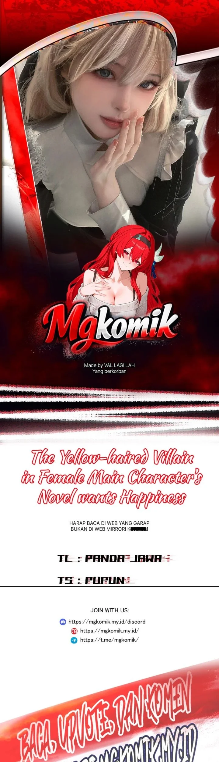 Komik The Yellow-haired Villain in Female Main Character’s Novel wants Happiness Chapter 85 gambar 1