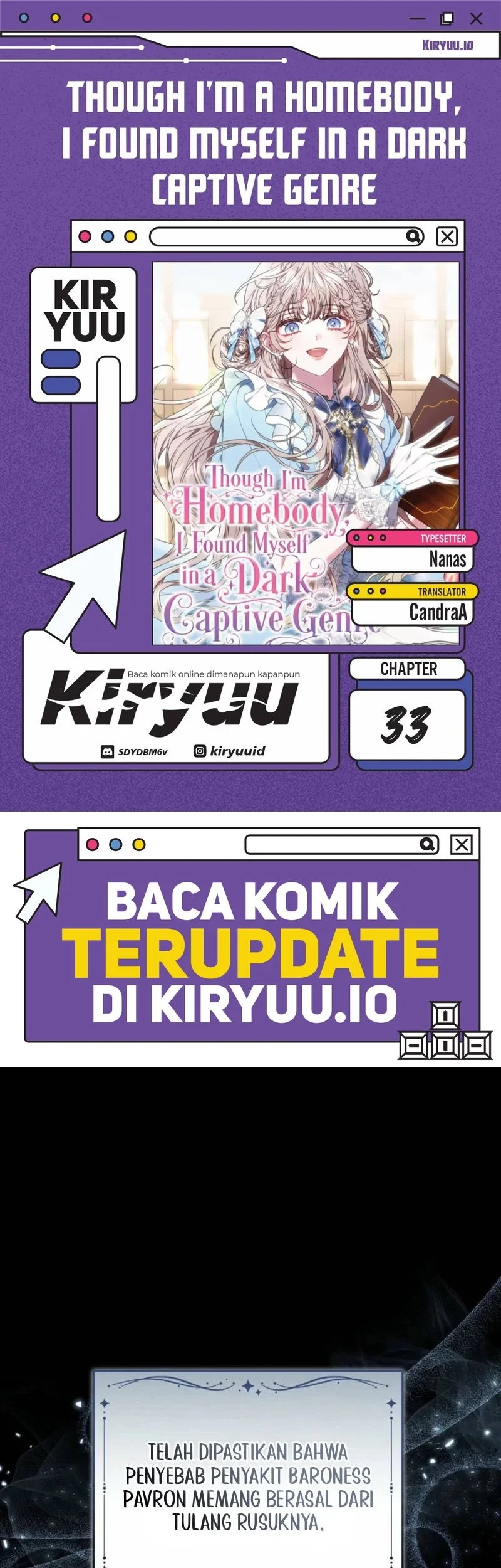 Komik Though I’m a Homebody, I Found Myself in a Dark Captive Genre Chapter 33 gambar 1