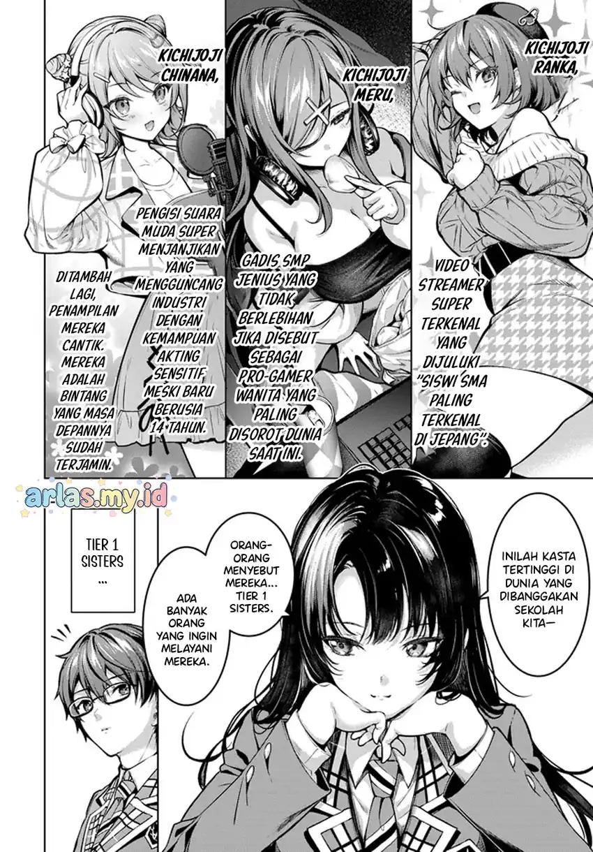 Tier 1 Shimai: Yuumei Yonshimai wa Boku nashi de wa Ikirarenai Chapter 1.2 Gambar 4