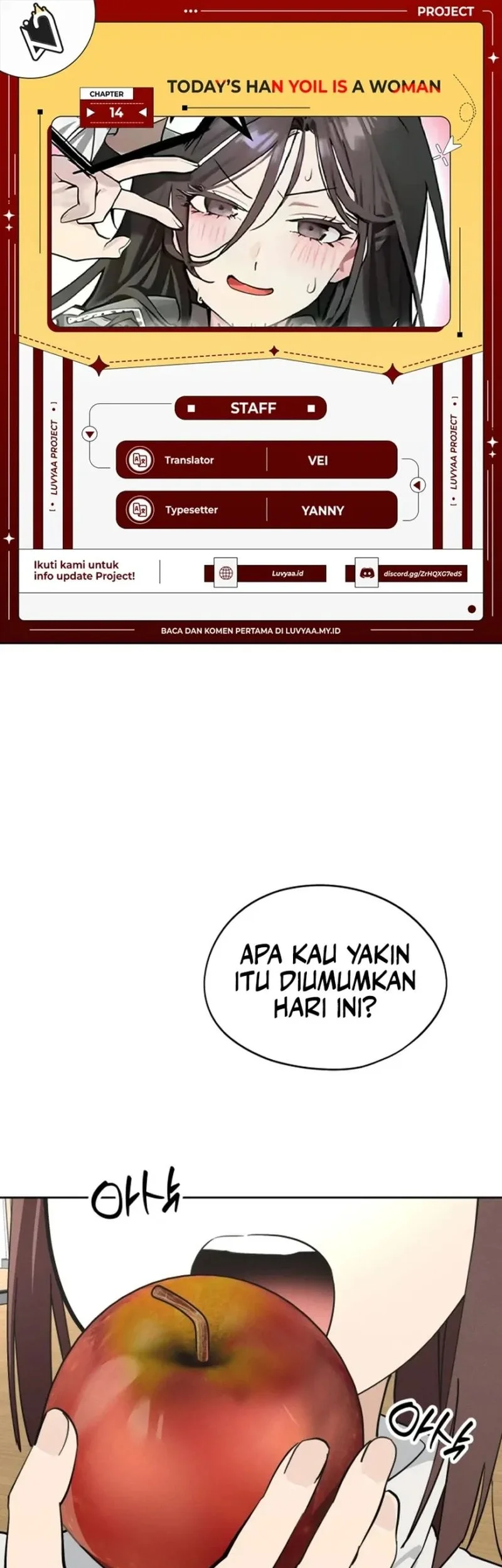 Komik Today is a Woman Day (Today's Han Yoil Is a Woman) Chapter 14 gambar 1