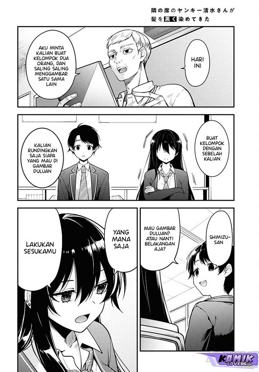 Tonari no Seki no Yankee Shimizu-san ga Kami o Kuroku Sometekita Chapter 1 Gambar 15