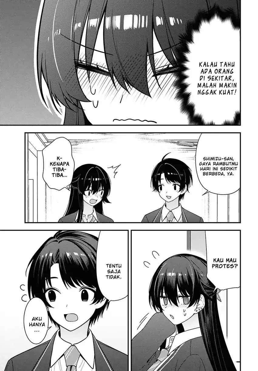 Tonari no Seki no Yankee Shimizu-san ga Kami o Kuroku Sometekita Chapter 14 Gambar 15