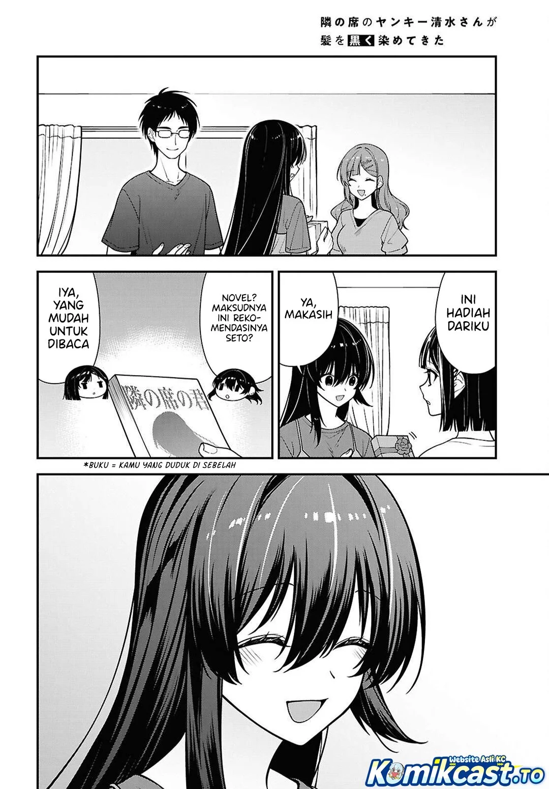 Tonari no Seki no Yankee Shimizu-san ga Kami o Kuroku Sometekita Chapter 18 Gambar 19