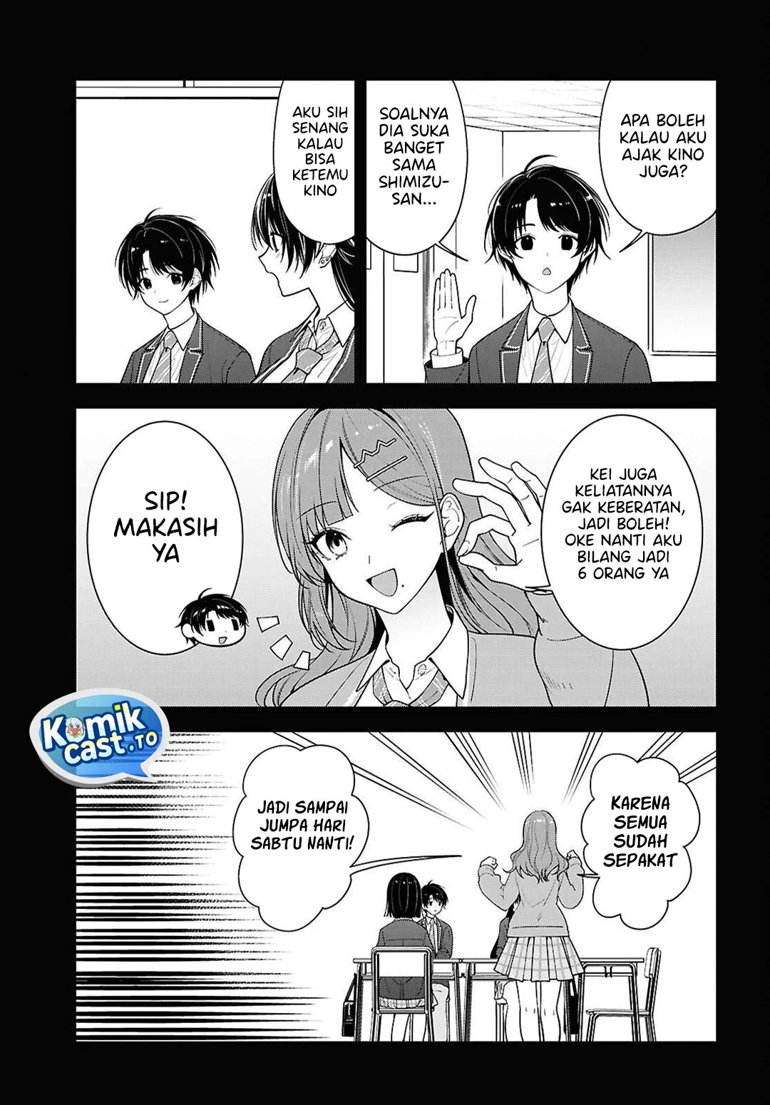 Tonari no Seki no Yankee Shimizu-san ga Kami o Kuroku Sometekita Chapter 18 Gambar 4