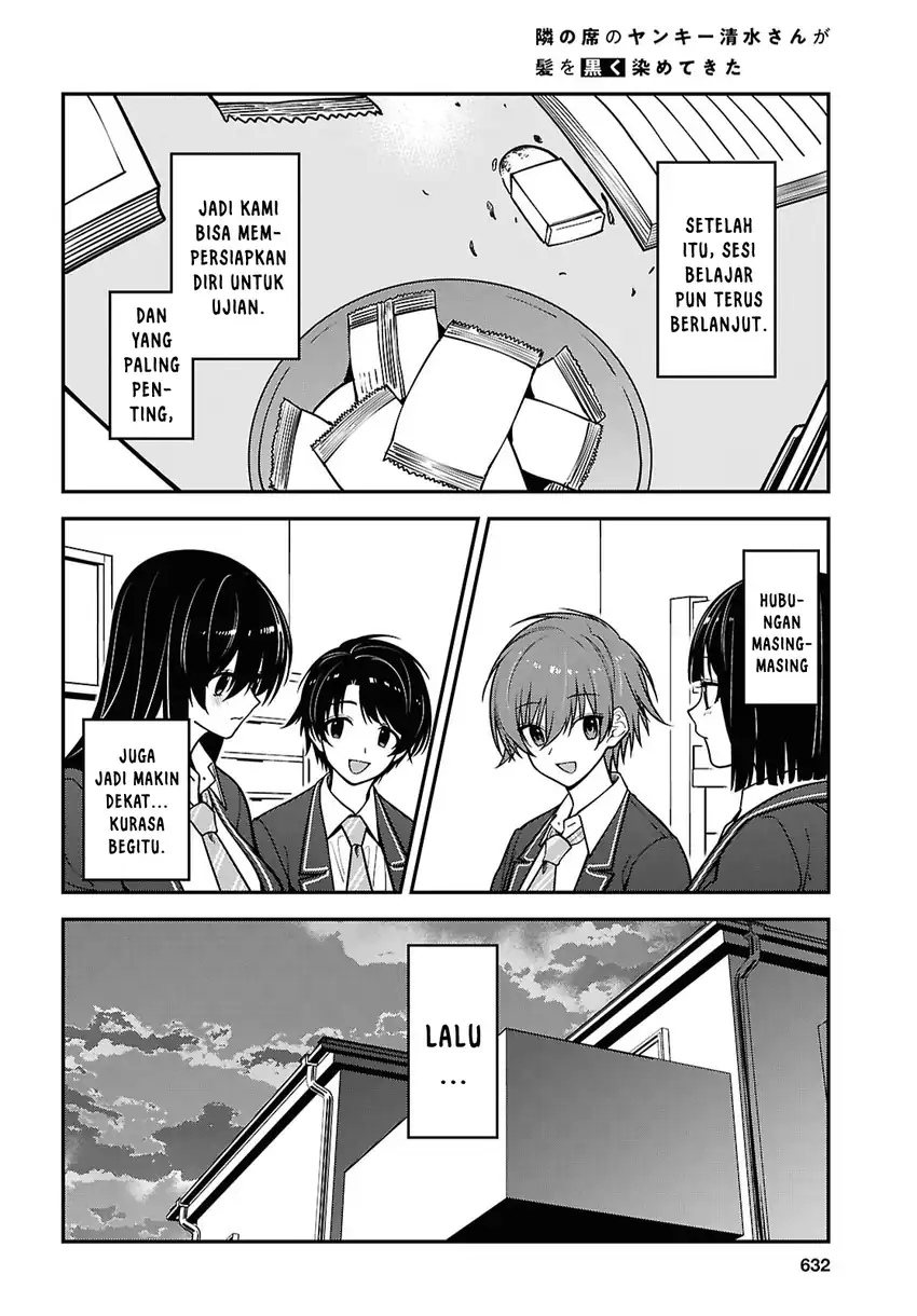 Tonari no Seki no Yankee Shimizu-san ga Kami o Kuroku Sometekita Chapter 19 Gambar 24