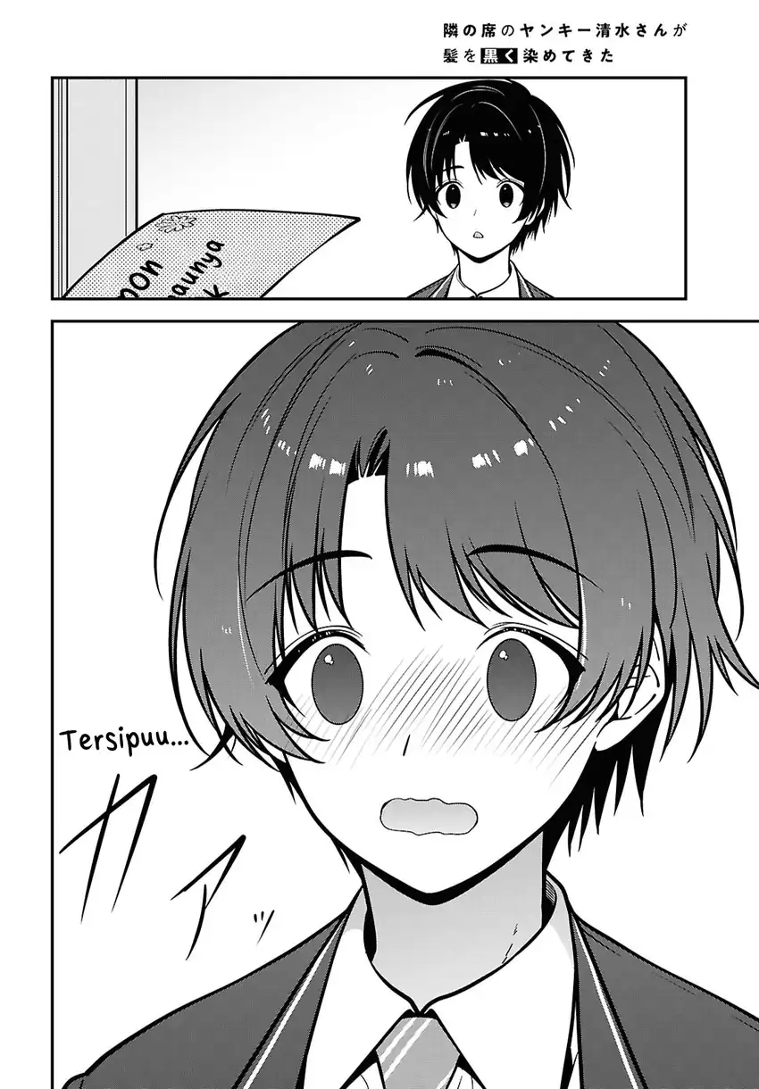 Tonari no Seki no Yankee Shimizu-san ga Kami o Kuroku Sometekita Chapter 19 Gambar 29