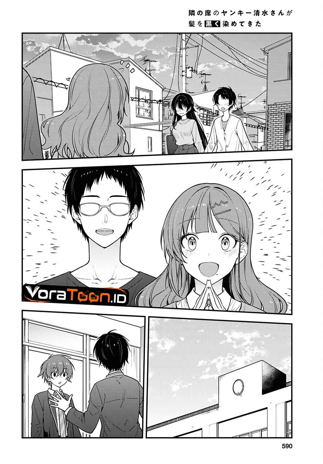 Tonari no Seki no Yankee Shimizu-san ga Kami o Kuroku Sometekita Chapter 22 Gambar 25