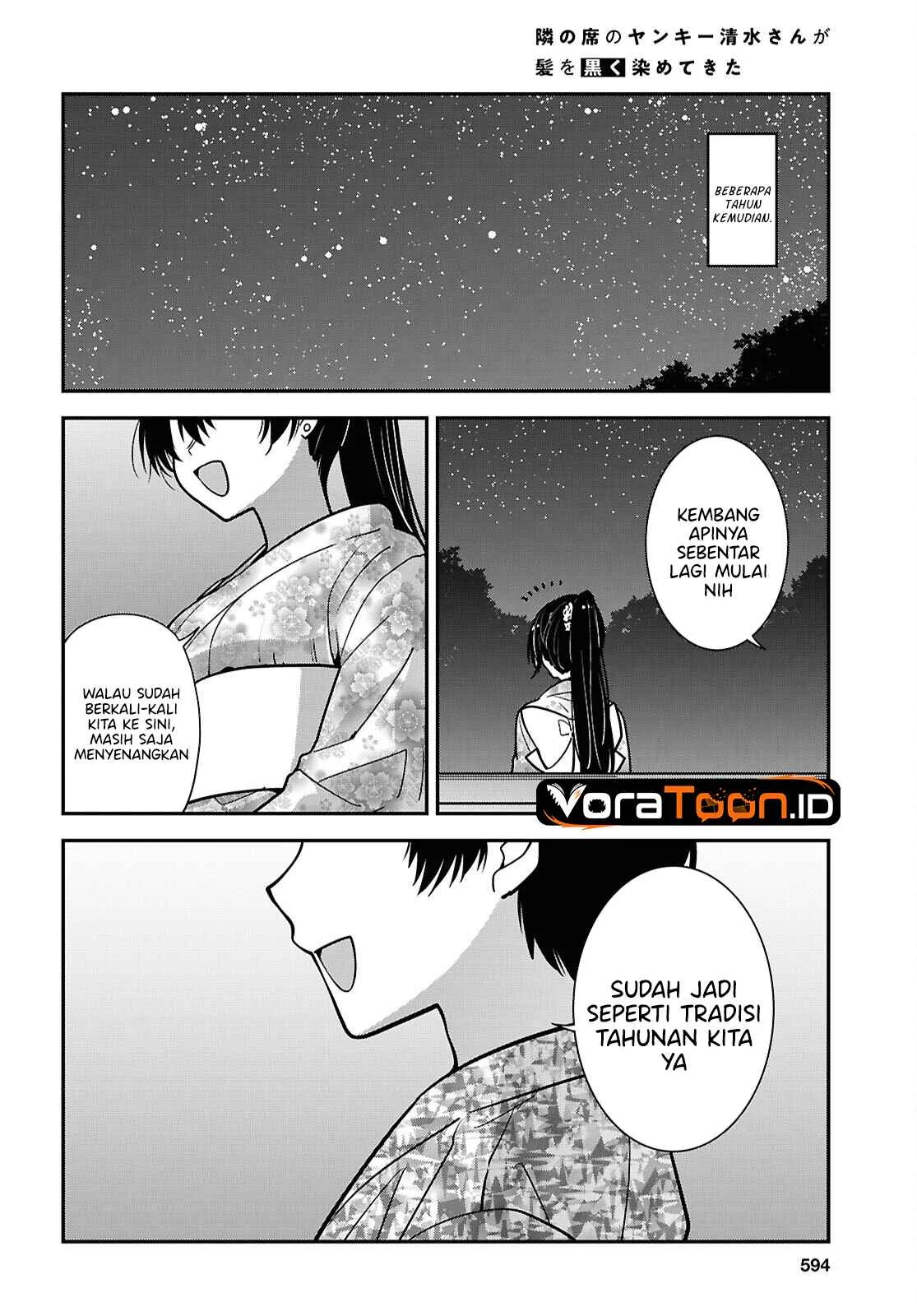 Tonari no Seki no Yankee Shimizu-san ga Kami o Kuroku Sometekita Chapter 22 Gambar 29