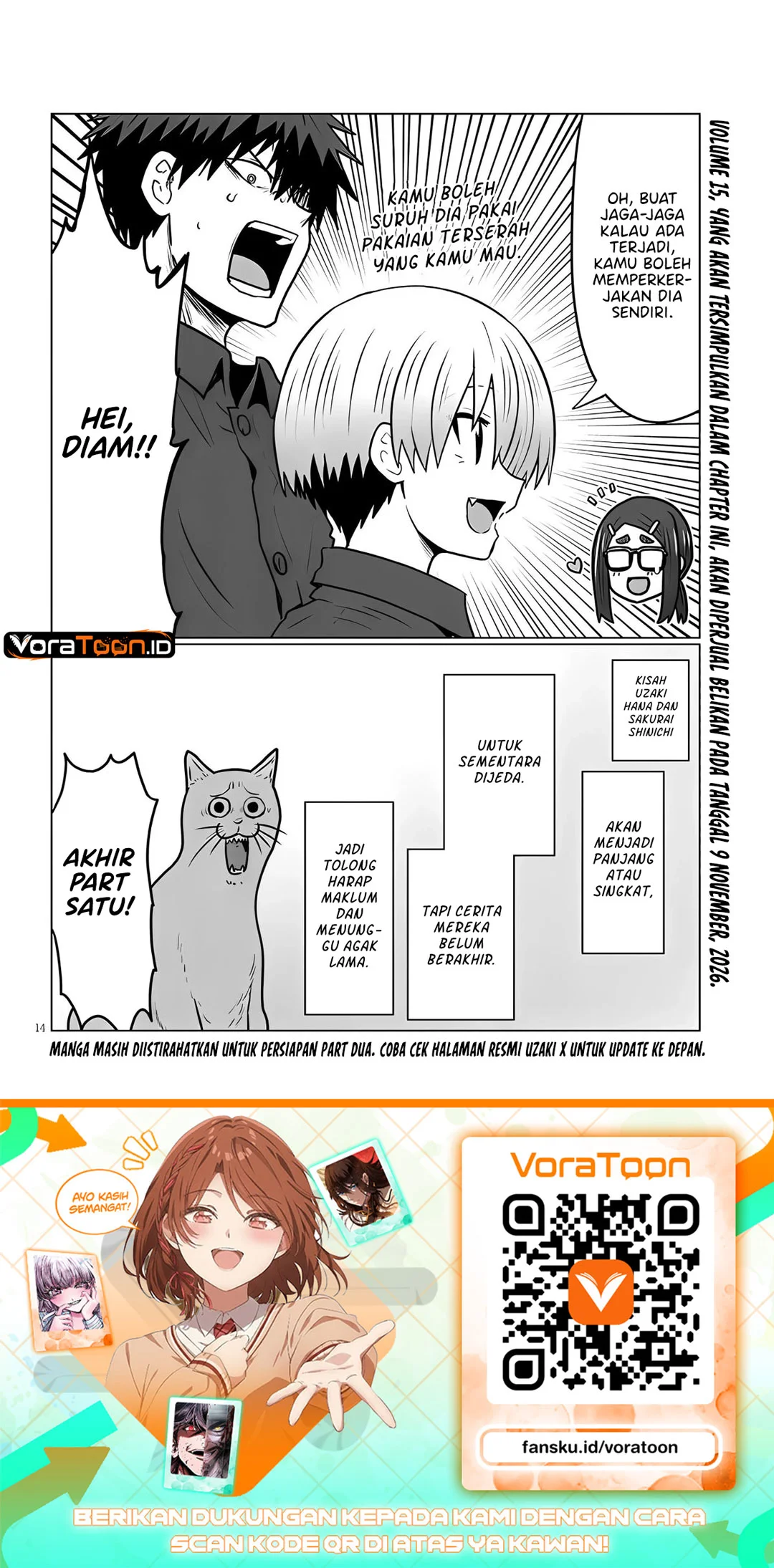 Uzaki-chan wa Asobitai! Chapter 142 Gambar 15