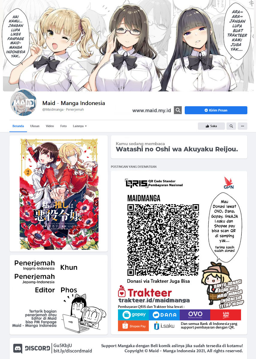 Baca Manga Watashi no Oshi wa Akuyaku Reijou. Chapter 11 Gambar 2