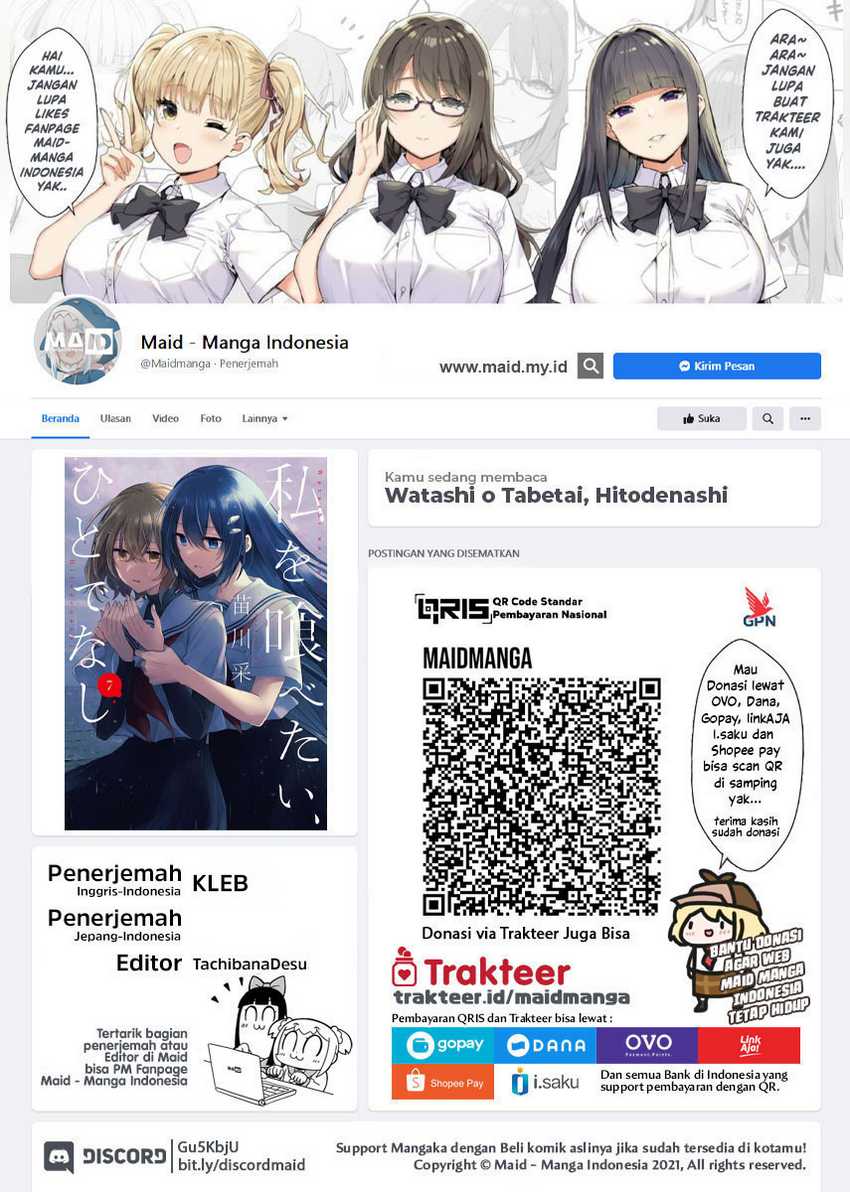 Baca Manga Watashi o Tabetai, Hitodenashi Chapter 39.5 Gambar 2