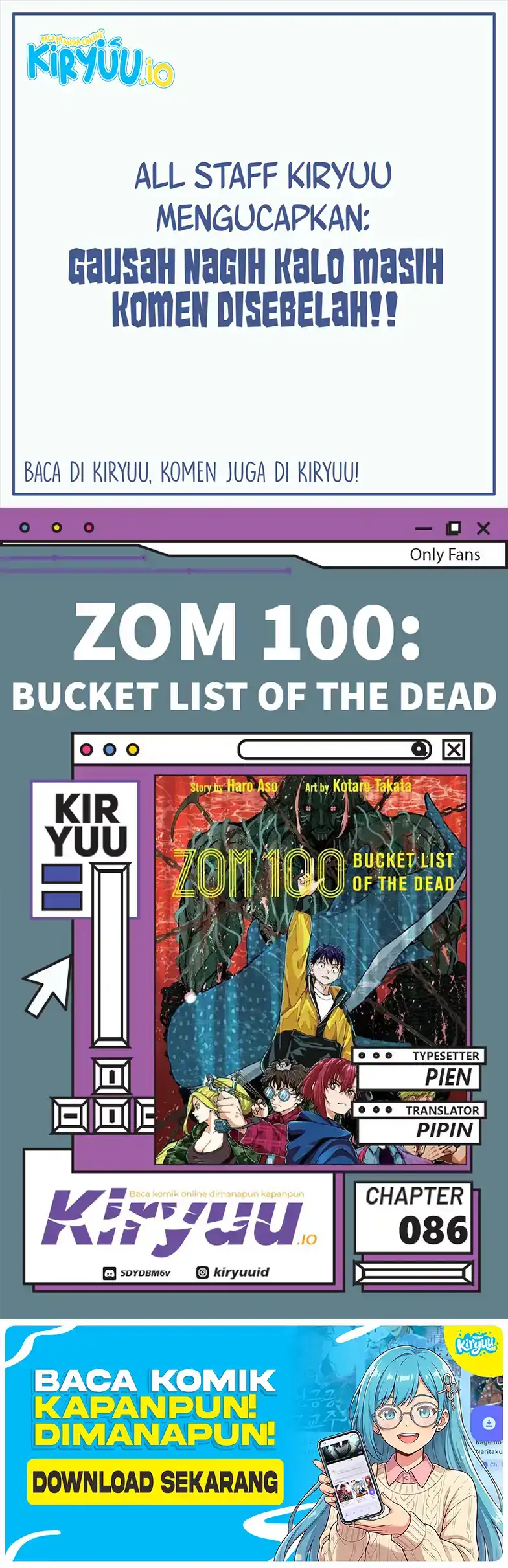 Komik Zombie 100 ~Zombie ni Naru Made ni Shitai 100 no Koto~ Chapter 86 gambar 1