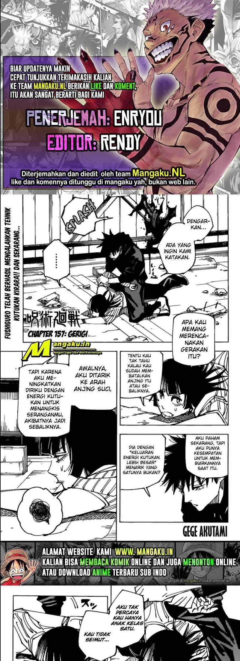 Baca Komik Jujutsu Kaisen Chapter 157 Gambar 1