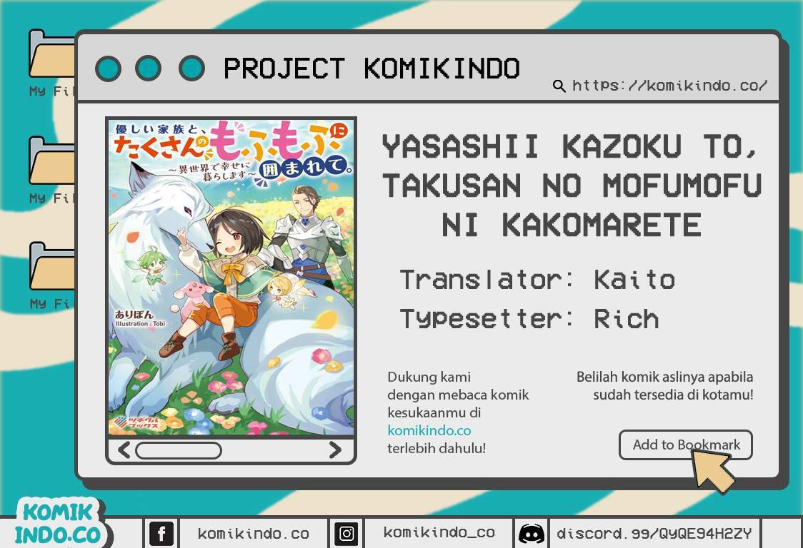 Baca Komik Yasashii Kazoku to, Takusan no Mofumofu ni Kakomarete. Chapter 1.1 Gambar 1