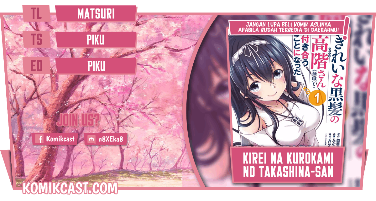 Baca Komik Kirei na Kurokami no Takashina-san (Mushoku) to Tsukiau Koto ni Natta Chapter 06.2 Gambar 1