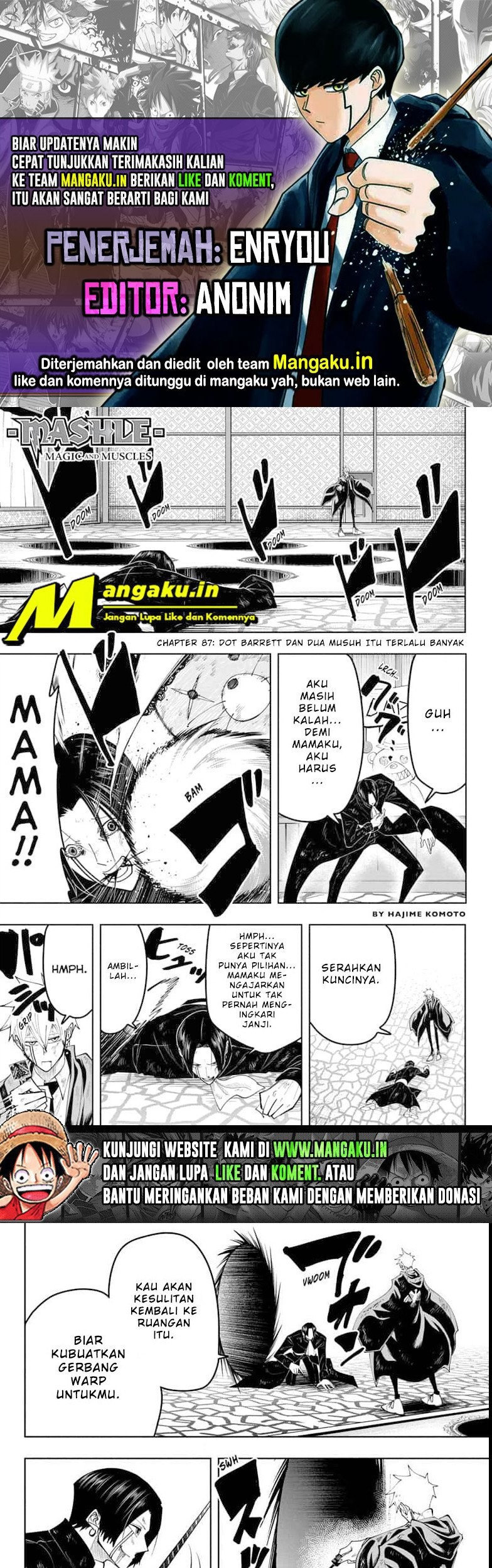 Baca Komik Mashle: Magic and Muscles Chapter 87. Gambar 1