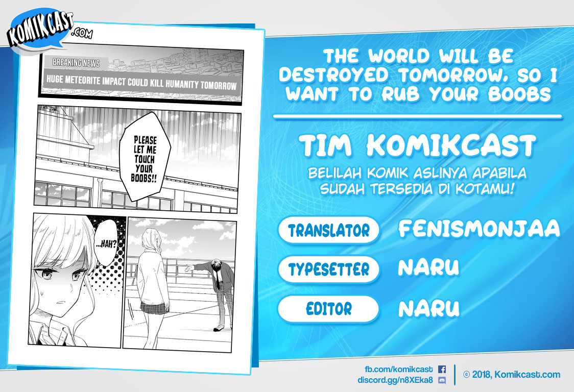 Baca Komik The World Will Be Destroyed Tomorrow, so I Want to Rub Your Boobs Chapter 09 Gambar 1