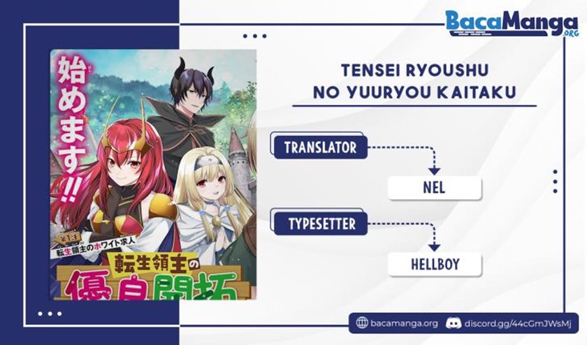Baca Komik Tensei Ryoushu no Yuuryou Kaitaku: Zensei no Kioku o Ikashite White ni Tsutometara, Yuunou na Jinzai ga Atsumari Sugimashita Chapter 14.2 Gambar 1