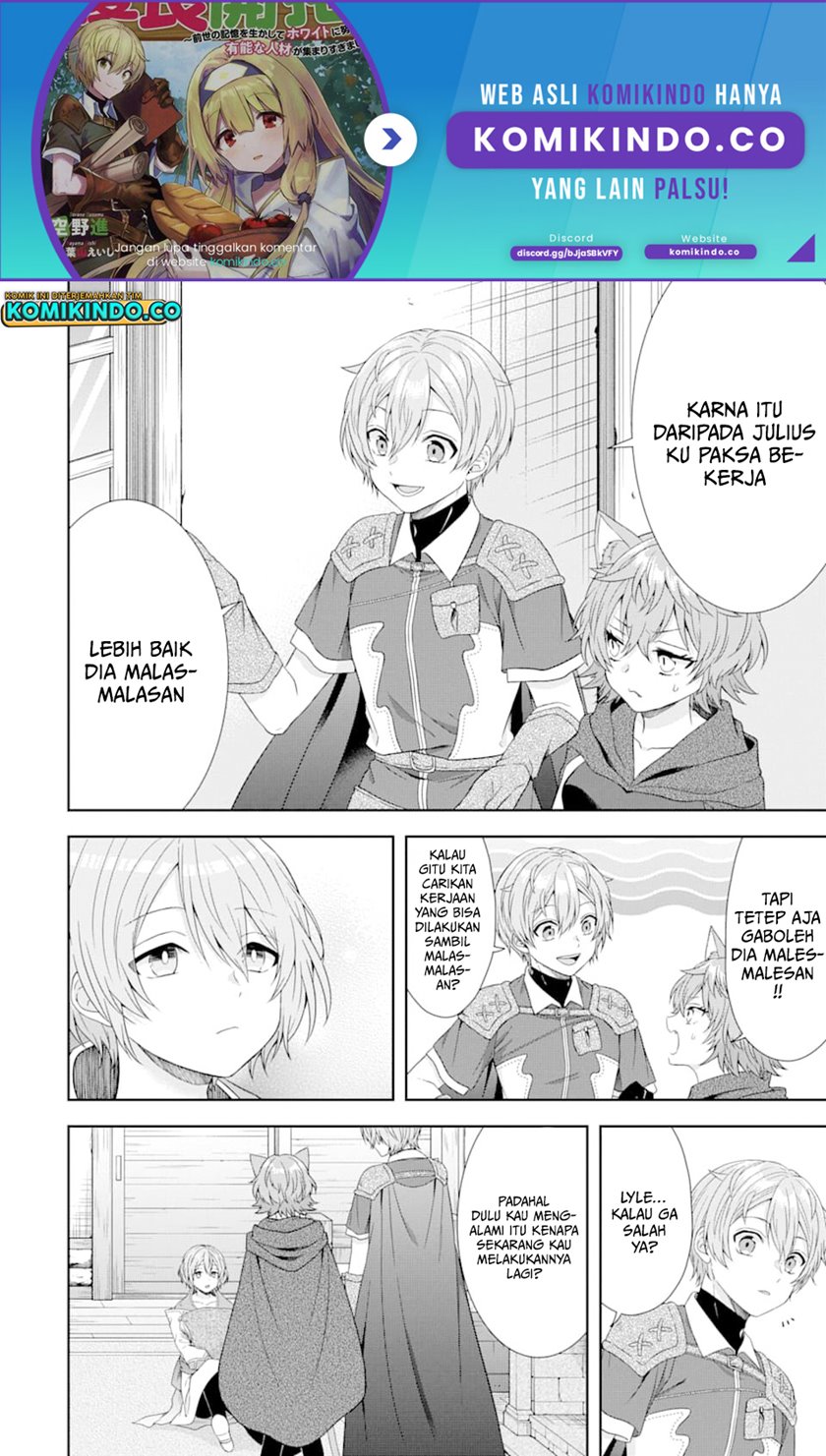 Baca Manga Tensei Ryoushu no Yuuryou Kaitaku: Zensei no Kioku o Ikashite White ni Tsutometara, Yuunou na Jinzai ga Atsumari Sugimashita Chapter 04.2 Gambar 2