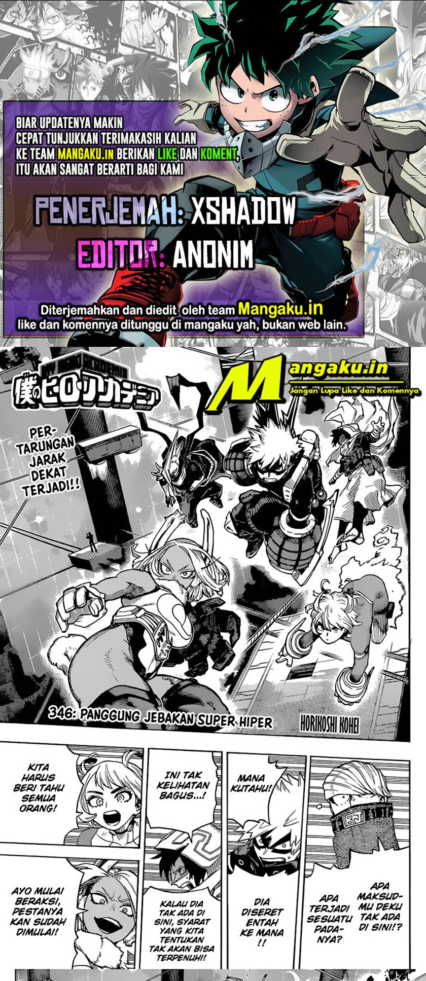 Baca Komik Boku no Hero Academia Chapter 346 Gambar 1