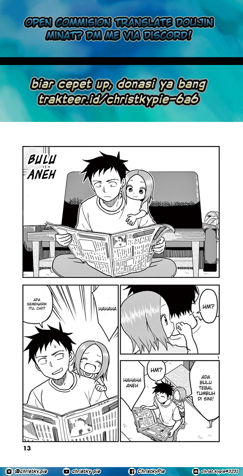 Baca Komik Karakai Jouzu no (Moto) Takagi-san Chapter 105 Gambar 1