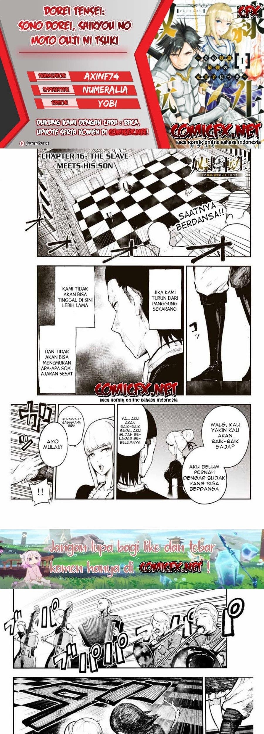 Baca Komik Dorei Tensei: Sono Dorei, Saikyou no Moto Ouji ni Tsuki Chapter 16 Gambar 1