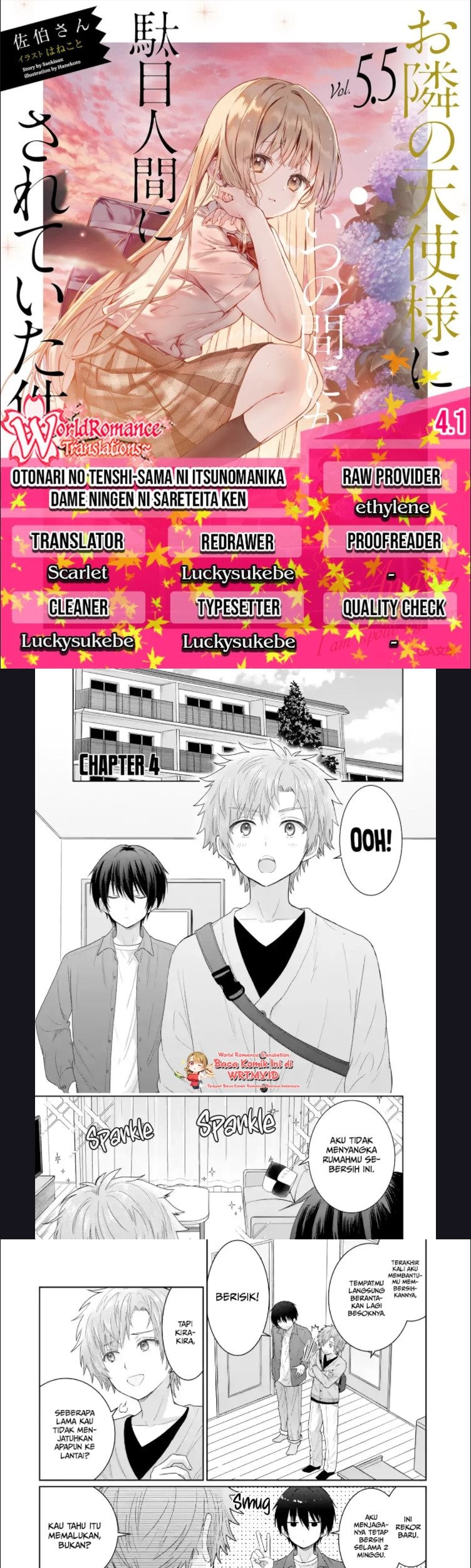 Baca Komik Otonari no Tenshi-sama ni Itsunomanika Dame Ningen ni Sareteita Ken Chapter 04.1 Gambar 1