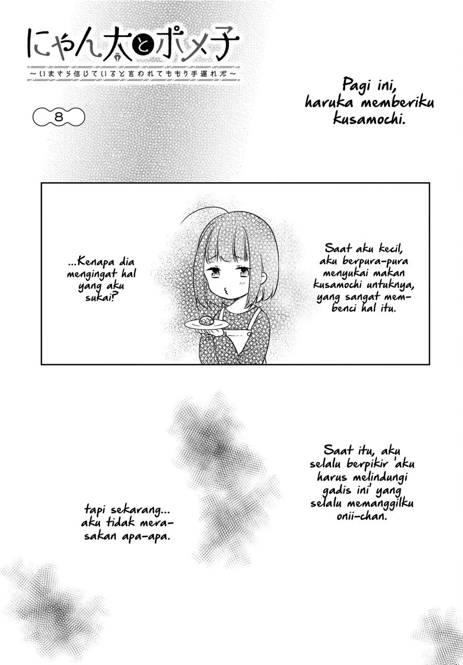 Baca Manga Nyanta to Pomeko “Imasara Shinjite Iru to Iwarete mo Mou Teokureda” Chapter 08 Gambar 2