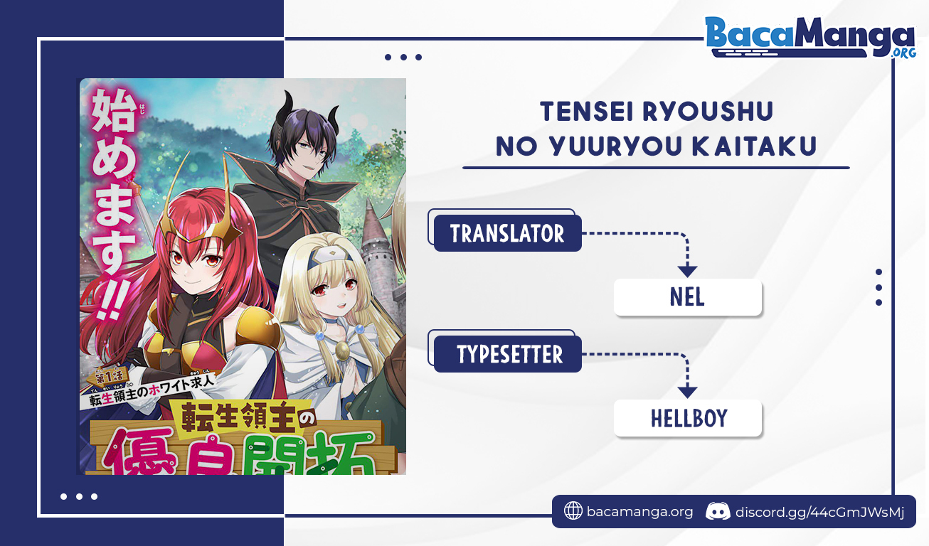 Baca Komik Tensei Ryoushu no Yuuryou Kaitaku: Zensei no Kioku o Ikashite White ni Tsutometara, Yuunou na Jinzai ga Atsumari Sugimashita Chapter 21.1 Gambar 1