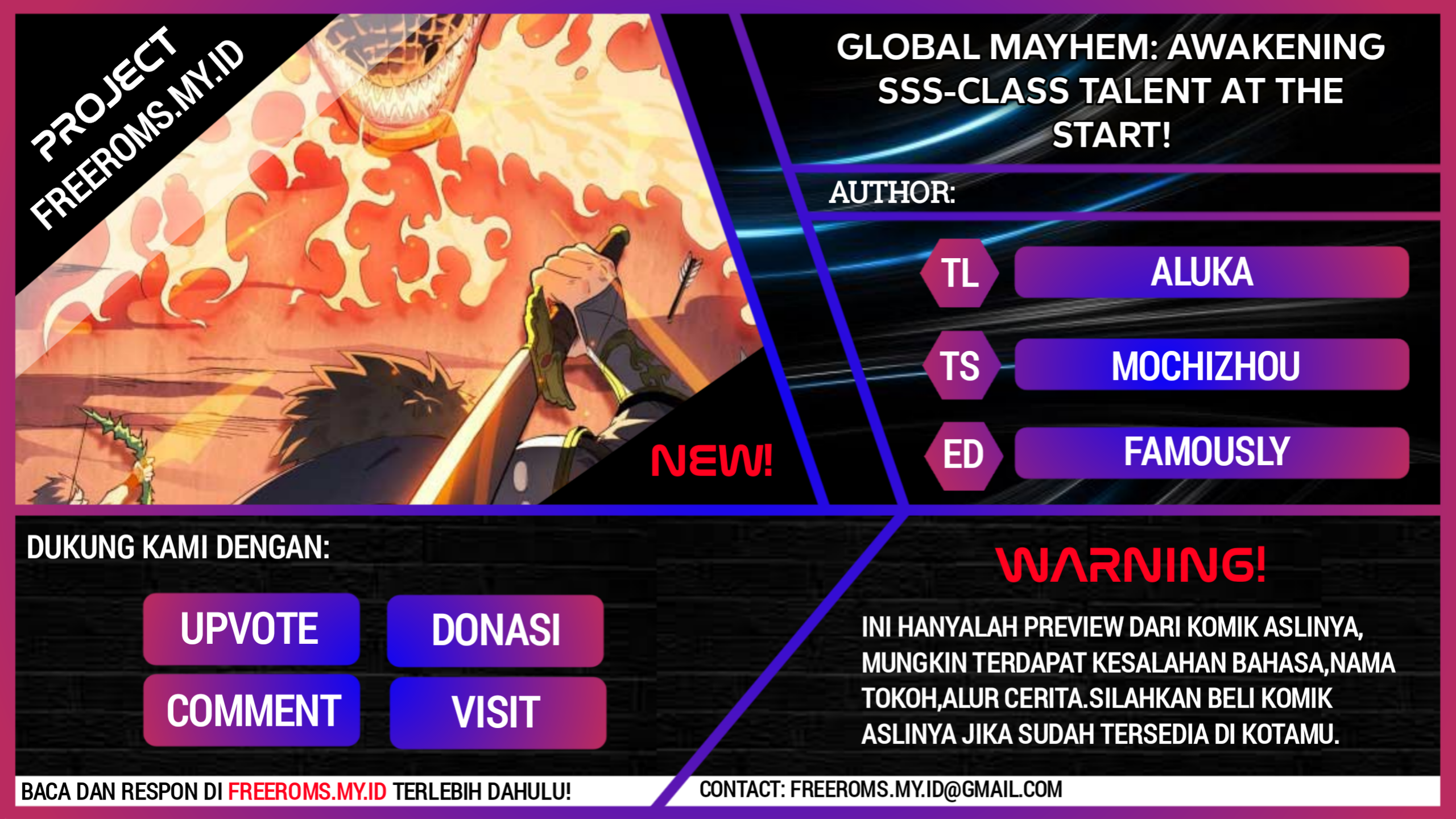 Baca Komik Global Mayhem: Awakening SSS-Class Talent at the Start! Chapter 00.1 Gambar 1