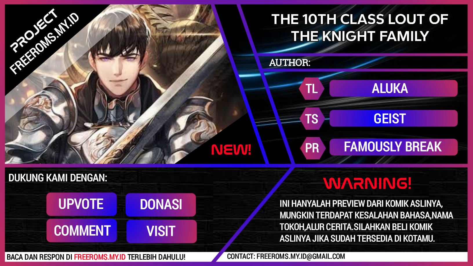 Baca Komik The 10th Class Lout of the Knight Family Chapter 04 Gambar 1