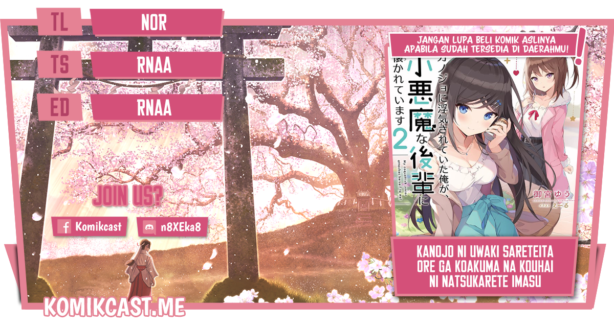Baca Komik Kanojo ni Uwaki Sareteita Ore ga Koakuma na Kouhai ni Natsukarete Imasu Chapter 07 Gambar 1