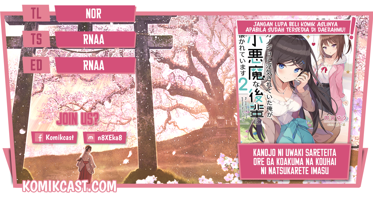 Baca Komik Kanojo ni Uwaki Sareteita Ore ga Koakuma na Kouhai ni Natsukarete Imasu Chapter 06 Gambar 1